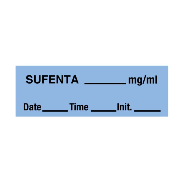 Tape, Sufenta 1/2" x 500" Blue w/Black